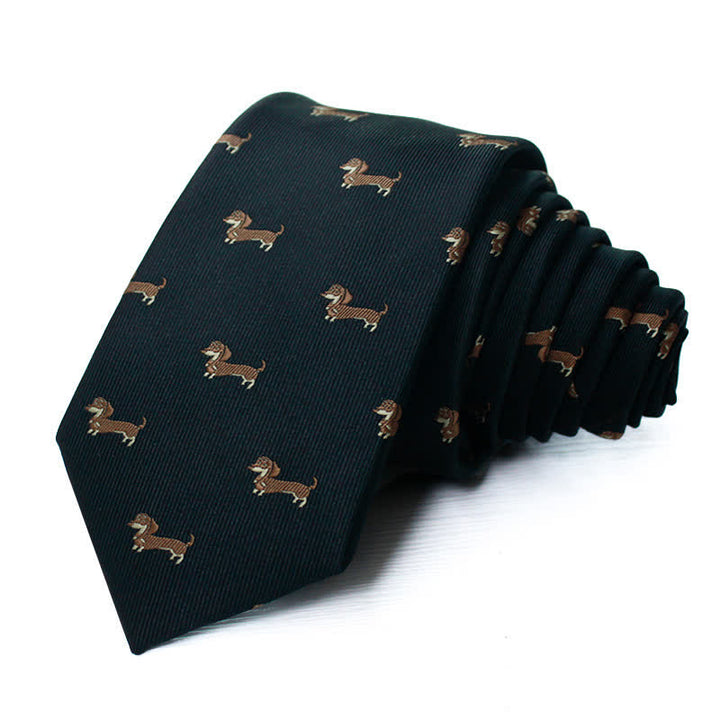 Men's Cute Animal Dachshund Dog Motifs Necktie