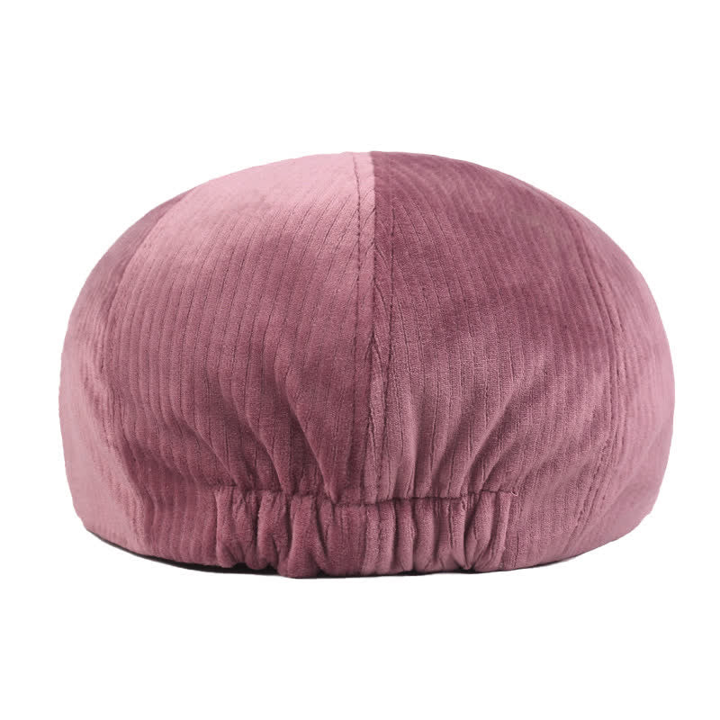 Corduroy Stripe Short Visor Beret Hat