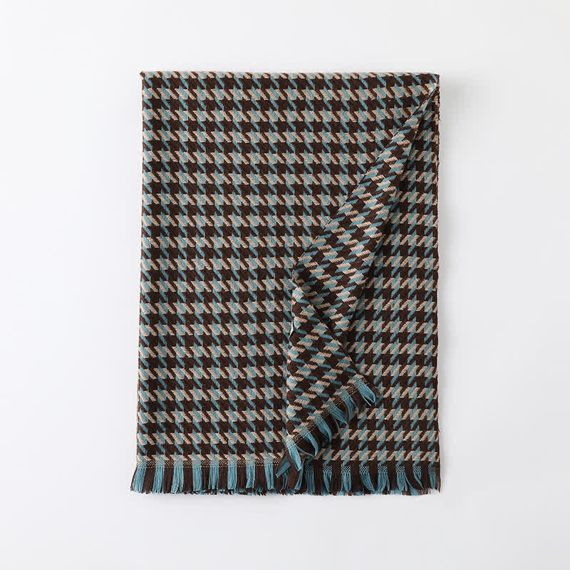 Unisex Classic Houndstooth Imitation Cashmere Scarf