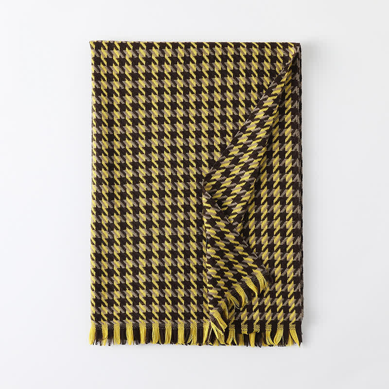 Unisex Classic Houndstooth Imitation Cashmere Scarf