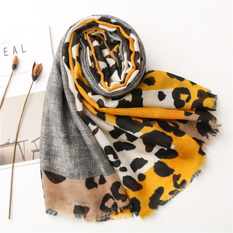 Women's Animal Leopard Printed Large Thin Scarf