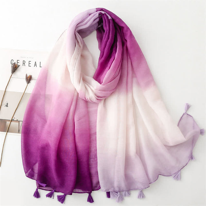 Women's Fresh Unique Gradient Color Thin Scarf