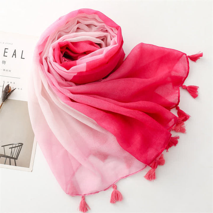 Women's Fresh Unique Gradient Color Thin Scarf