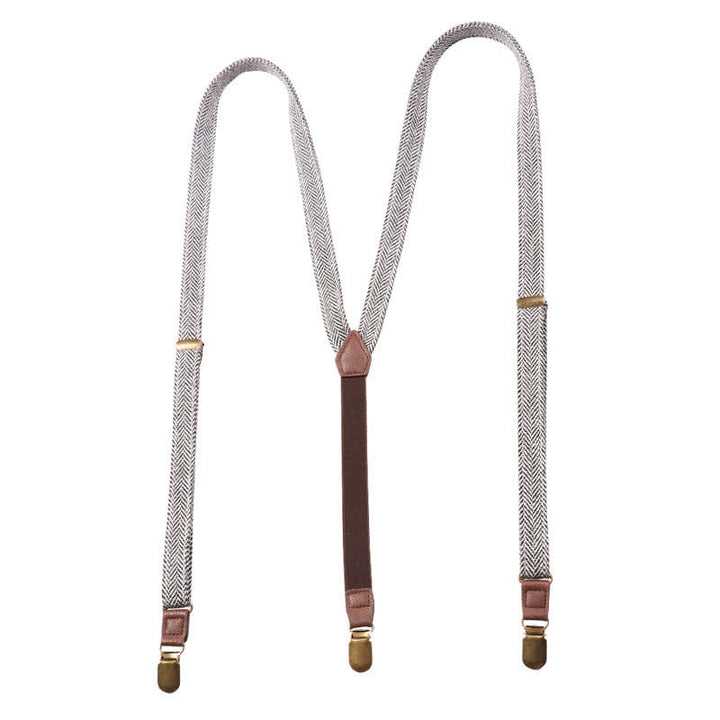 Herringbone Fashion Pants Straps Y-back Suspenders