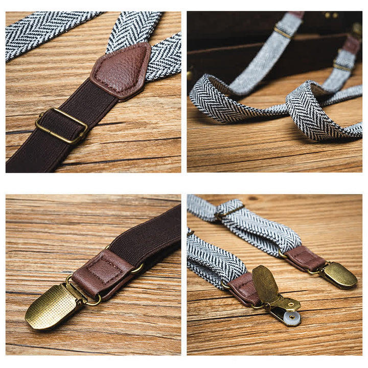 Herringbone Fashion Pants Straps Y-back Suspenders