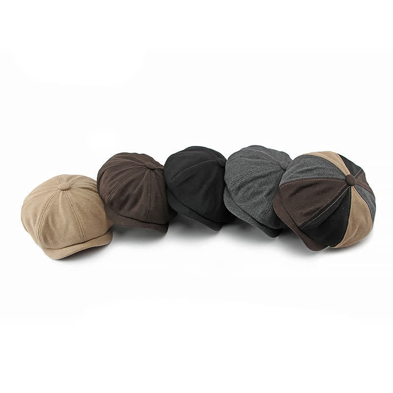 Color Matching Fashion Stitching Newsboy Beret Hat - image 8