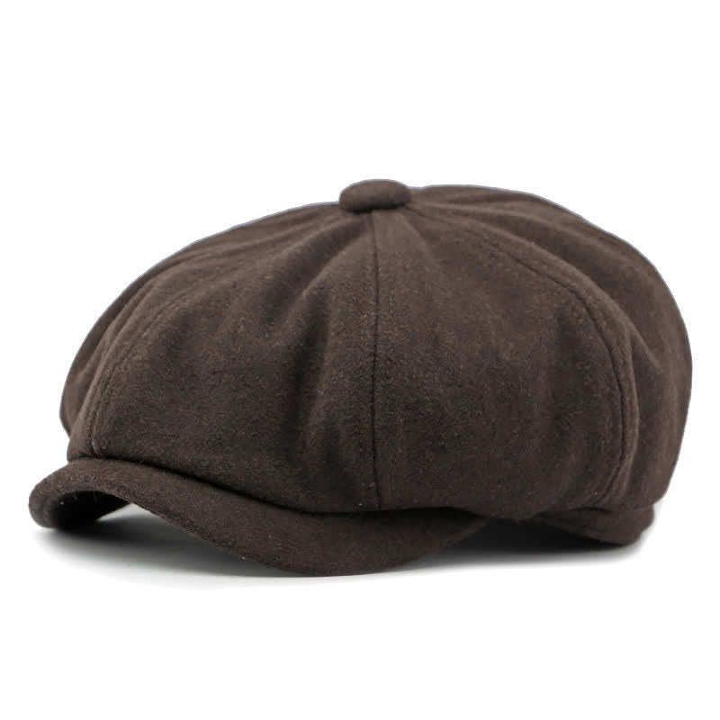 Color Matching Fashion Stitching Newsboy Beret Hat - Dark Coffee - Adjustable (21 5/8"-23 1/4") - image 17