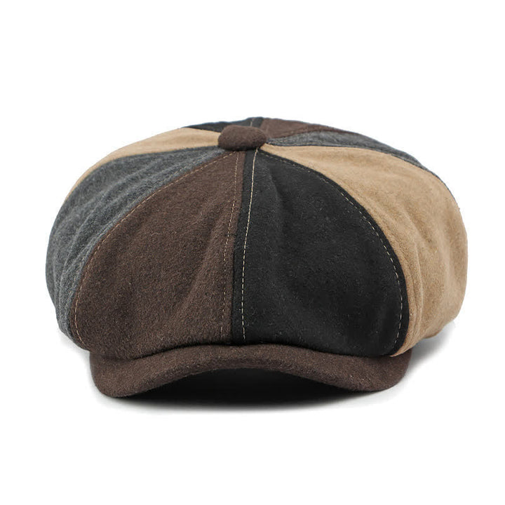 Color Matching Fashion Stitching Newsboy Beret Hat - image 1