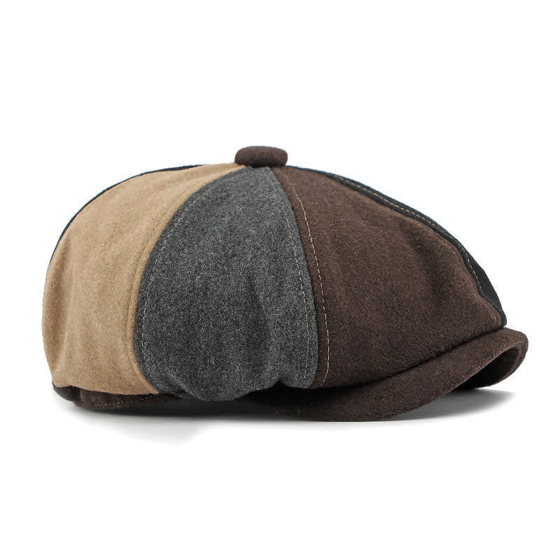 Color Matching Fashion Stitching Newsboy Beret Hat - image 4