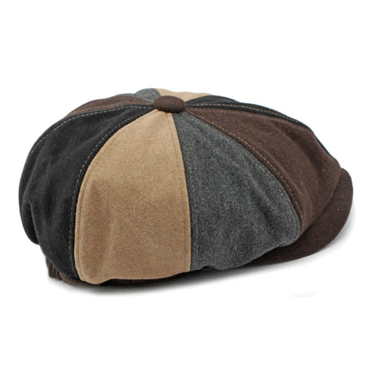 Color Matching Fashion Stitching Newsboy Beret Hat