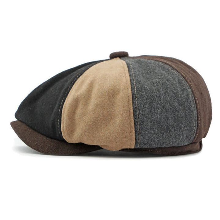 Color Matching Fashion Stitching Newsboy Beret Hat - image 2