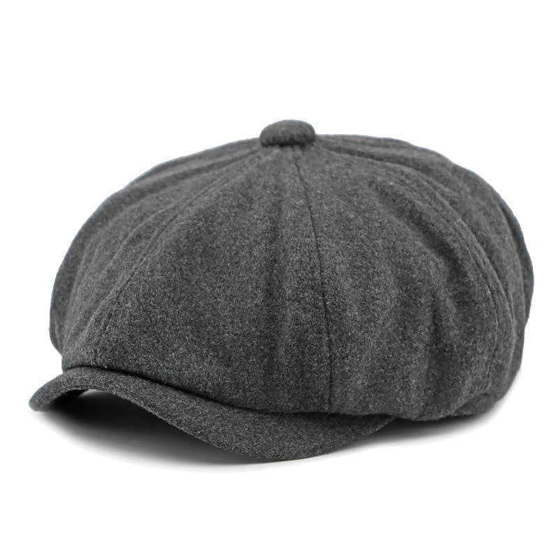 Color Matching Fashion Stitching Newsboy Beret Hat - Gray - Adjustable (21 5/8"-23 1/4") - image 12
