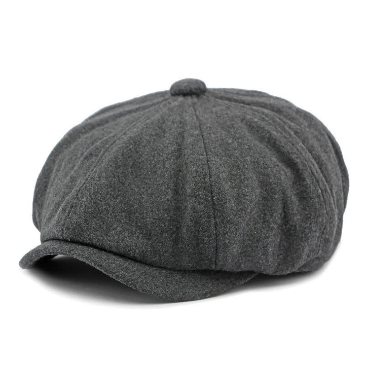 Color Matching Fashion Stitching Newsboy Beret Hat - Gray - Adjustable (21 5/8"-23 1/4") - image 12