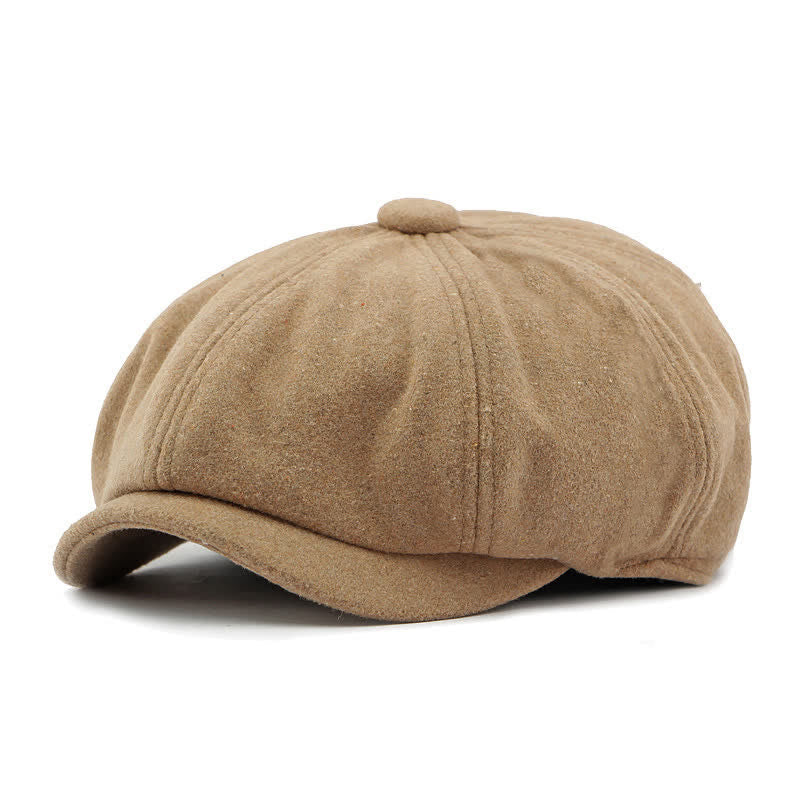Color Matching Fashion Stitching Newsboy Beret Hat - Khaki - Adjustable (21 5/8"-23 1/4") - image 20