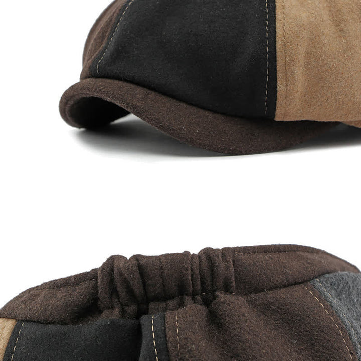 Color Matching Fashion Stitching Newsboy Beret Hat - image 6