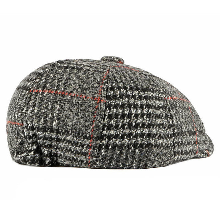 Casual Classic Plaid Octagon Cap Beret Hat