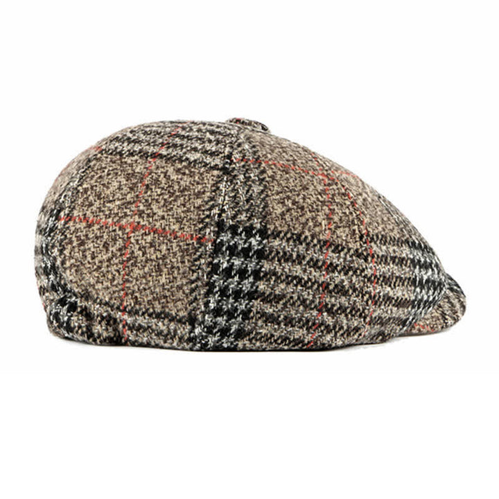 Casual Classic Plaid Octagon Cap Beret Hat