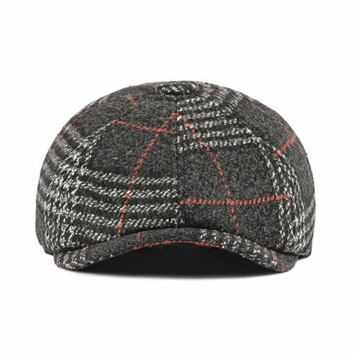 Casual Classic Plaid Octagon Cap Beret Hat