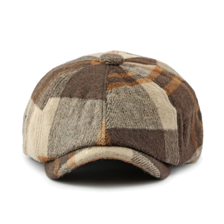 Painter Octagonal Checked Newsboy Beret Hat