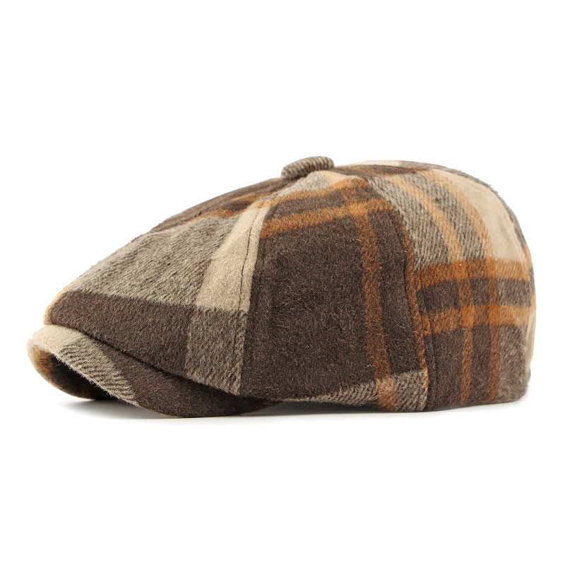 Painter Octagonal Checked Newsboy Beret Hat