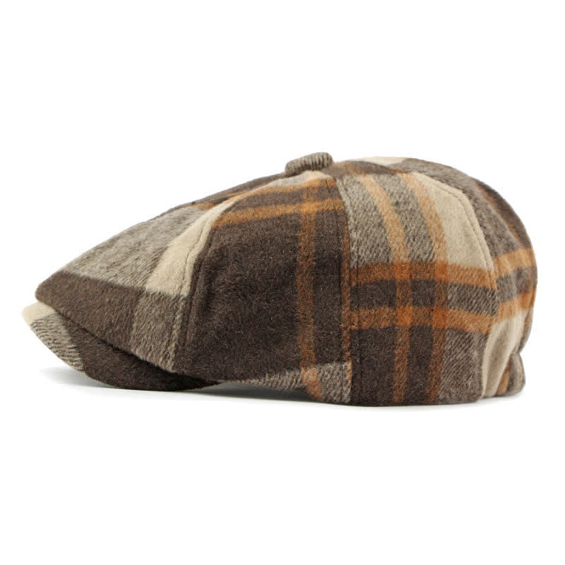 Painter Octagonal Checked Newsboy Beret Hat