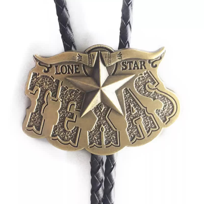 Texas Lone Star Longhorn Pendant Bolo Tie