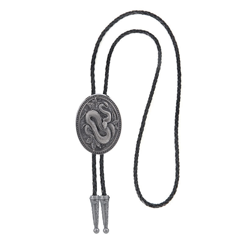 Traditional Snake Flower Pendant Bolo Tie