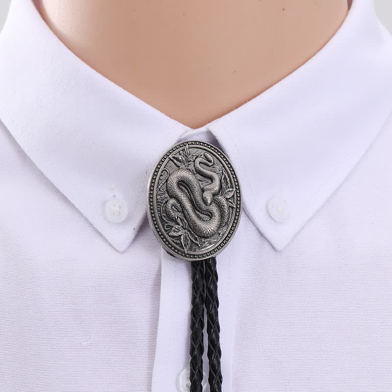 Traditional Snake Flower Pendant Bolo Tie