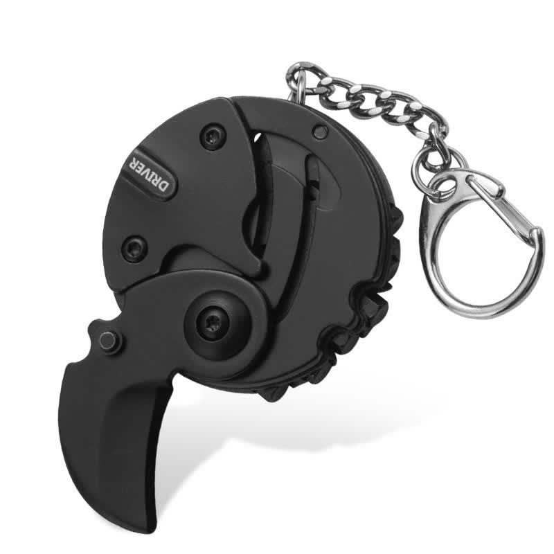 8 In 1 Multi-purpose Knife Scewdriver EDC Tool Keychain - Black - image 8