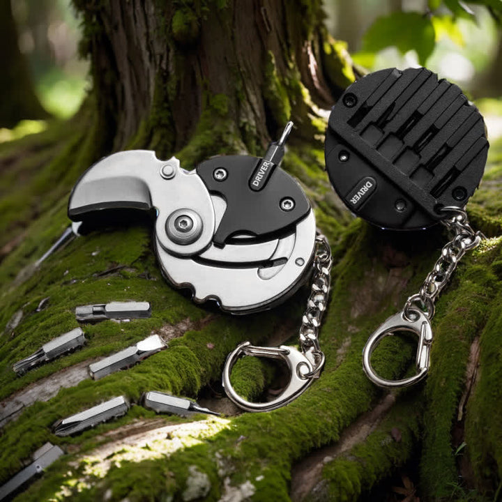 8 In 1 Multi-purpose Knife Scewdriver EDC Tool Keychain - image 2