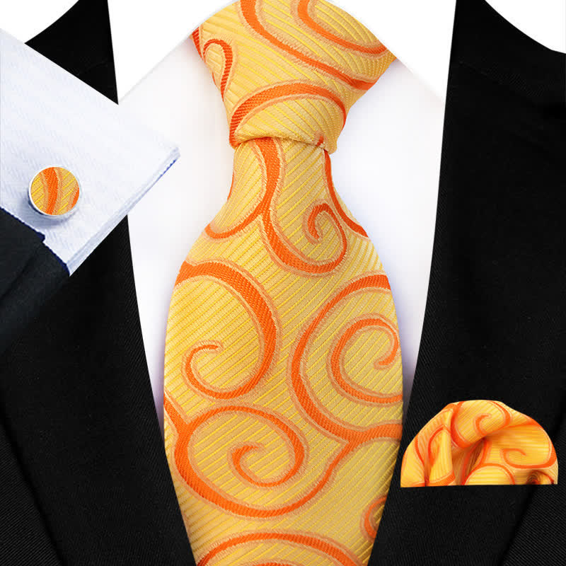 3Pcs Men's Rolled Vines Floral Necktie Set