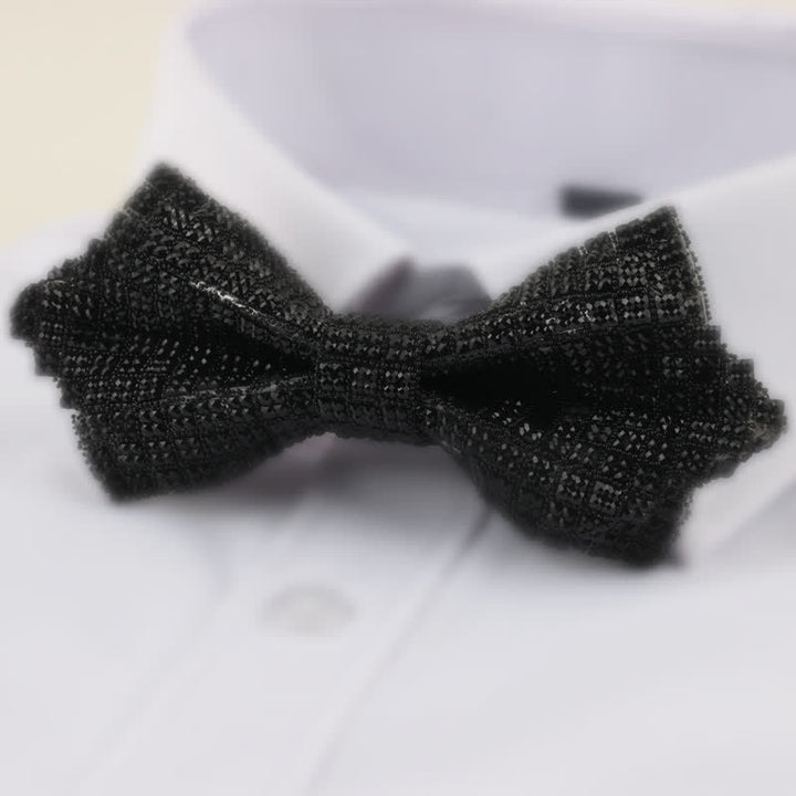 Men's Double Layered Pointed Square Rhinestone Bow Tie