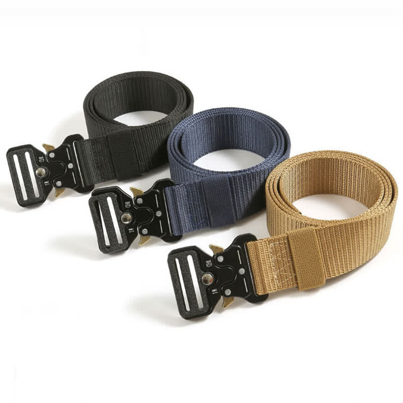 Men's Heavy Duty Release Buttons Tactical Belt