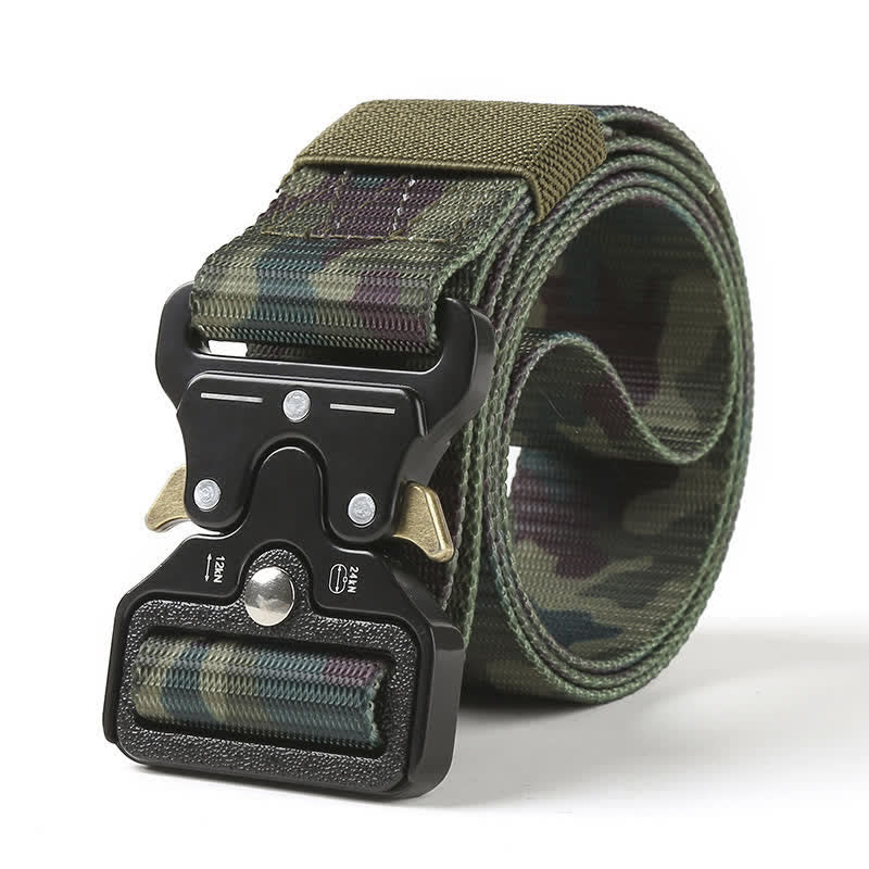 Men's Heavy Duty Release Buttons Tactical Belt