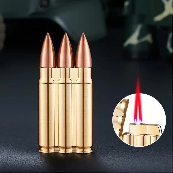 Three Bullets Metal Body Refillable Butane Lighter