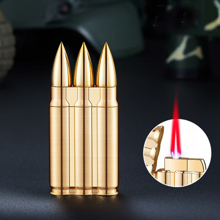 Three Bullets Metal Body Refillable Butane Lighter