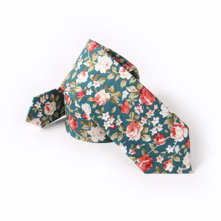 Men's Cute Fresh Flower Pattern Cotton Necktie