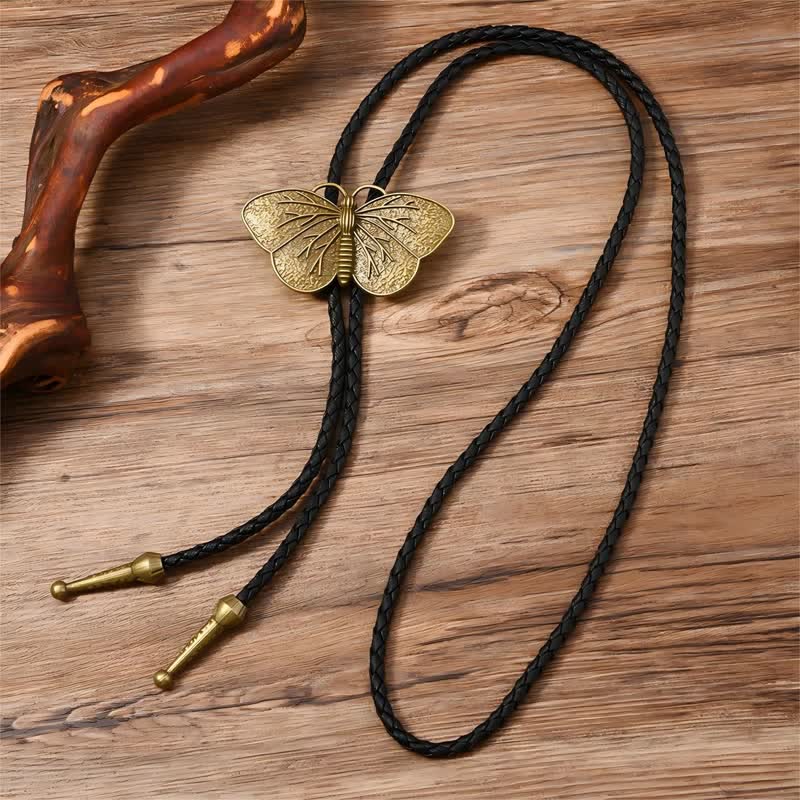 Western Butterfly Masquerade Costume Necklace Bolo Tie