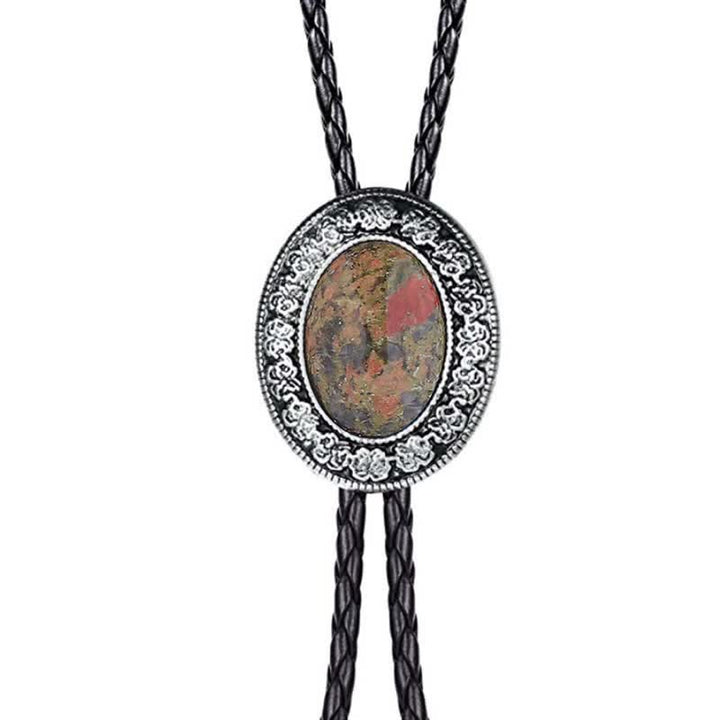 Novelty Rodeo Natural Stone Design Bolo Tie