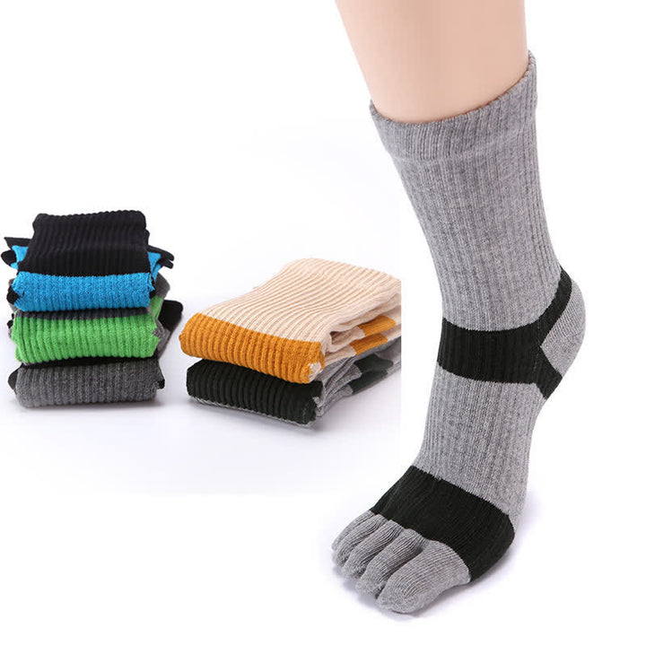 Men's Color Matching Five Fingers Crew Socks