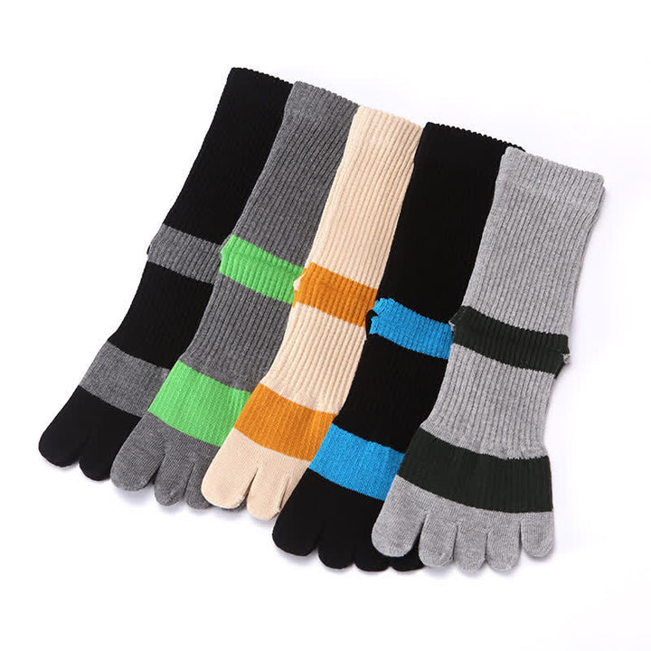 Men's Color Matching Five Fingers Crew Socks