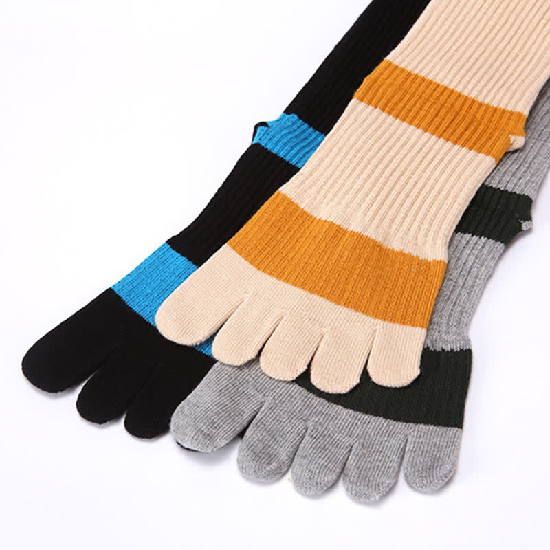 Men's Color Matching Five Fingers Crew Socks