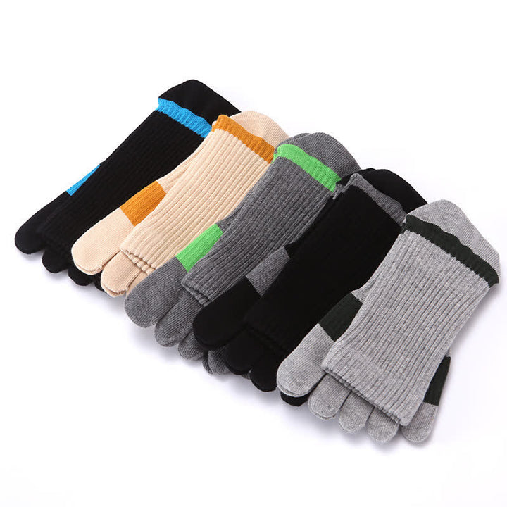 Men's Color Matching Five Fingers Crew Socks