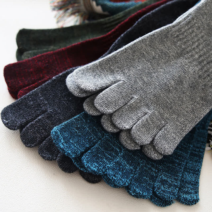 Men's Retro Style Five Fingers Ankle Cotton Socks