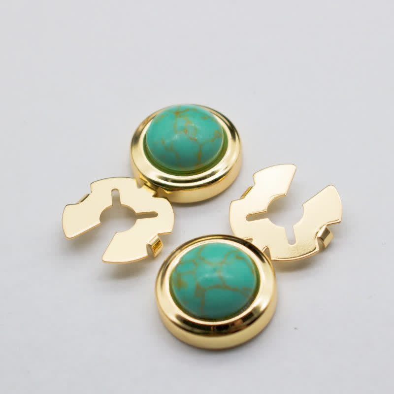 Men's 1 Pair Snap-On Baroque Resin Button Covers Set Cufflinks