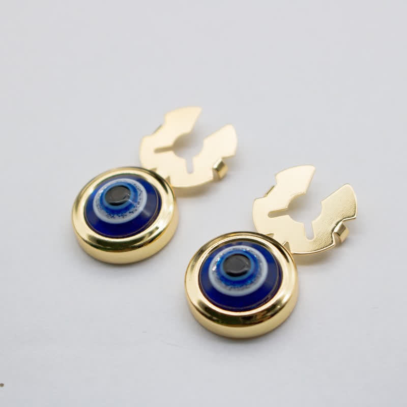 Men's 1 Pair Snap-On Baroque Resin Button Covers Set Cufflinks - Blue & Gold - image 13