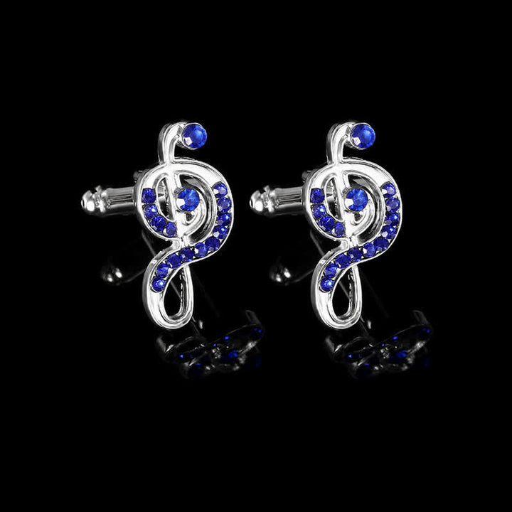 2Pcs Men's Silver Fashion Music Note Tie Clip Cufflinks Set - image 2