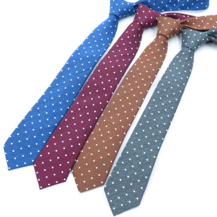 3Pcs Men's Polka Dots Stylish Bow Tie Necktie Set