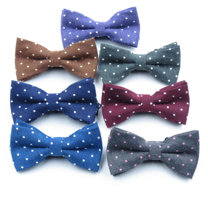 3Pcs Men's Polka Dots Stylish Bow Tie Necktie Set - image 3