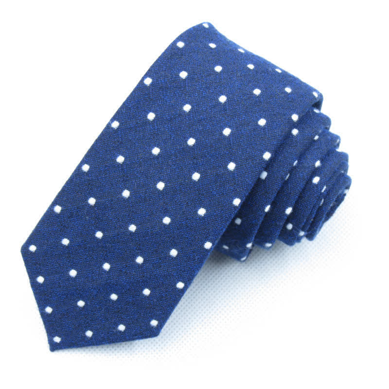 3Pcs Men's Polka Dots Stylish Bow Tie Necktie Set - Navy - Necktie - image 14